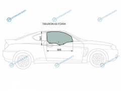 TIBURON-03 FDRH Стекло переднее правое опускное HYUNDAI COUPETIBURONTUSCANI 02-09