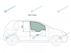 GETZ FDRH Стекло переднее правое опускное HYUNDAI GETZCLICK 5D 02-10