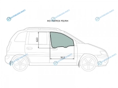 HD-MATRIX FDRH Стекло переднее правое опускное HYUNDAI MATRIXLAVITA 01-10