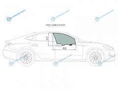 HYU-DN8 FDRH Стекло переднее правое опускное HYUNDAI SONATA (DN8) 4D 20-