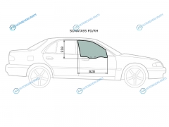 SONATA95 FDRH Стекло переднее правое опускное HYUNDAI SONATA III 95-99