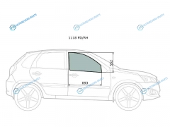 1118 FDRH Стекло переднее правое опускное LADA KALINA 45D SEDWGNHBK 04- GRANTA 11-