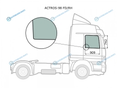 ACTROS-98 FDRH Стекло переднее правое опускное MERCEDES-BENZ ACTROS TRUCK 96-11