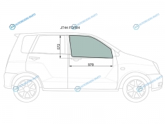 JT44 FDRH Стекло переднее правое опускное MITSUBISHI DINGO 98-02MITSUBISHI DION 00-05HAFEI SIMBO 06-08
