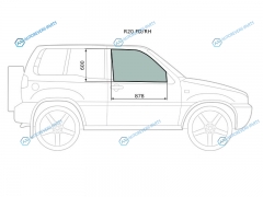 R20 FDRH Стекло переднее правое опускное NISSAN TERRANO II MISTRAL 35D 93-06FORD MAVERICK 93-98