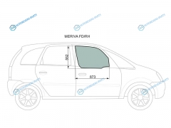 MERIVA FDRH Стекло переднее правое опускное OPEL (A) MPV 03-10