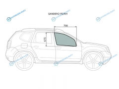 SANDERO FDRH Стекло переднее правое опускное RENAULT 08-14RENAULT DUSTER 10-21NISSAN TERRANO 14-