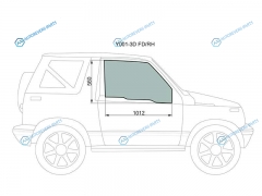 Y001-3D FDRH Стекло переднее правое опускное SUZUKI ESCUDOVITARA 3D 89-97