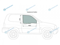 TA52W-3D FDRH Стекло переднее правое опускное SUZUKI GRAND VITARAESCUDOCHEVROLET TRACKER 3D 97-05