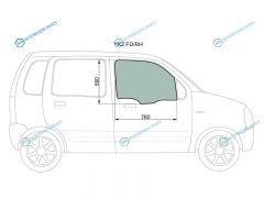 YK2 FDRH Стекло переднее правое опускное SUZUKI WAGON R 5D 00-10