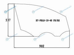 SPG-POLO-10-4D FDRH Стекло переднее правое опускное VOLKSWAGEN POLO V 4D SED 09-