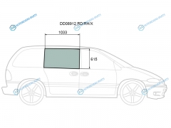 DD08912 RDRHX Стекло средне правое цельное CHRYSLER VOYAGERTOWN&COUNTRYDODGE CARAVAN 96-00