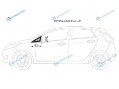FIESTA-H5-08 FVLHX Стекло форточки (уголок ) переднее левое FORD FIESTA 5D 08-