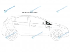 FIESTA-H5-08 FVRHX Стекло форточки (уголок ) переднее правое FORD FIESTA 5D 08-