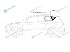 GEELY-EC718 RQLH Стекло форточки (уголок) задней левой двери GEELY EMGRAND EC7 4D 09-16