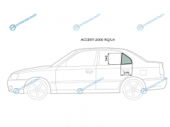 ACCENT-2000 RQLH Стекло форточки (уголок) задней левой двери HYUNDAI ACCENT (сборка Россия) 45D 00-12