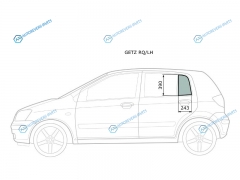 GETZ RQLH Стекло форточки (уголок) задней левой двери HYUNDAI GETZCLICK 5D 02-10