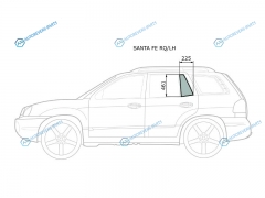 SANTA FE RQLH Стекло форточки (уголок) задней левой двери HYUNDAI 00-06TAGAZ 06-