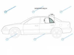 SONATA95 RQLH Стекло форточки (уголок) задней левой двери HYUNDAI SONATA III 95-99