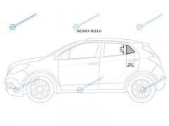 MOKKA RQLH Стекло форточки (уголок) задней левой двери OPEL 12-