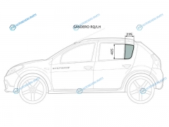 SANDERO RQLH Стекло форточки (уголок) задней левой двери RENAULT 08-14RENAULT STEPWAY 10-14