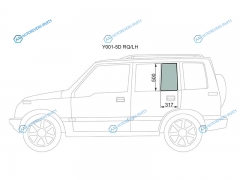 Y001-5D RQLH Стекло форточки (уголок) задней левой двери SUZUKI ESCUDOVITARA 5D 89-97