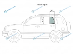 TD52W RQLH Стекло форточки (уголок) задней левой двери SUZUKI GRAND VITARAESCUDOCHEVROLET TRACKER 5D 97-05