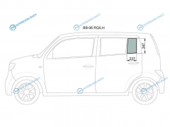BB-06 RQLH Стекло форточки (уголок) задней левой двери TOYOTA bB 06-16DAIHATSU COOMATERIA 06-13
