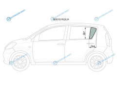M301S RQLH Стекло форточки (уголок) задней левой двери TOYOTA PASSODAIHATSU BOONSIRION 04-09