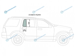 DV09874 RQRH Стекло форточки (уголок) задней правой двери FORD EXPLORER 03-10
