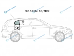 E87-5DHBK RQRHX Стекло форточки (уголок) задней правой двери BMW 1-SERIES E87 5D 04-11