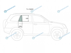 T11 RQRH Стекло форточки (уголок) задней правой двери CHERY TIGGO 05-13