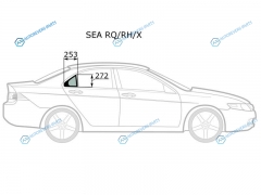 SEA RQRHX Стекло форточки (уголок) задней правой двери HONDA ACCORD 02-08ACURA TSX 4D 04-08