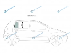 GETZ RQRH Стекло форточки (уголок) задней правой двери HYUNDAI GETZCLICK 5D 02-10