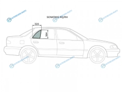 SONATA95 RQRH Стекло форточки (уголок) задней правой двери HYUNDAI SONATA III 95-99