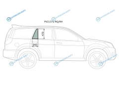 FV21372 RQRH Стекло форточки (уголок) задней правой двери ISUZU AXIOM 02-04