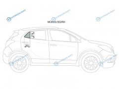 MOKKA RQRH Стекло форточки (уголок) задней правой двери OPEL 12-