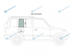 Y001-5D RQRH Стекло форточки (уголок) задней правой двери SUZUKI ESCUDOVITARA 5D 89-97