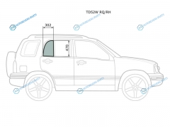 TD52W RQRH Стекло форточки (уголок) задней правой двери SUZUKI GRAND VITARAESCUDOCHEVROLET TRACKER 5D 97-05