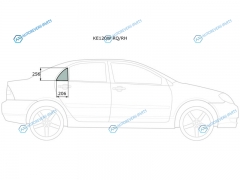 KE120W RQRH Стекло форточки (уголок) задней правой двери TOYOTA COROLLA 4D 00-06BYD F3 05