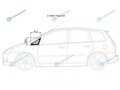 C-MAX FVLHX Стекло форточки (уголок) переднее левое FORD 03-10