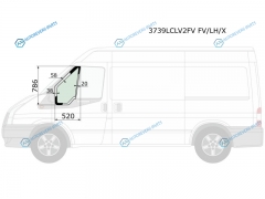 3739LCLV2FV FVLHX Стекло форточки (уголок) переднее левое FORD TRANSIT VAN 00-