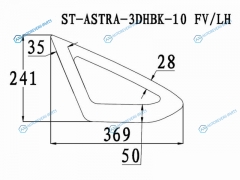 ST-ASTRA-3DHBK-10 FVLH Стекло форточки (уголок) переднее левое OPEL ASTRA J 3D HBK 11-