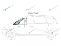 MERIVA FVLHX Стекло форточки (уголок) переднее левое OPEL (A) MPV 03-10