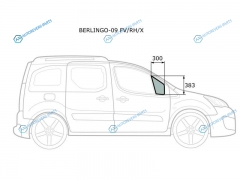BERLINGO-09 FVRHX Стекло форточки (уголок) переднее правое CITROEN BERLINGOPEUGEOT PARTNER 08-