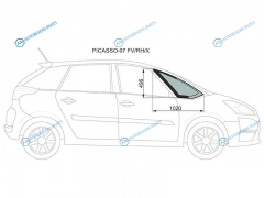 PICASSO-07 FVRHX Стекло форточки (уголок) переднее правое CITROEN C4 PICASSOGRAND PICASSO 07-13