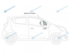 MATIZ-10 FVRH Стекло форточки (уголок) переднее правое DAEWOO MATIZ III CREATIVE 09-11CHEVROLET SPARK 10-
