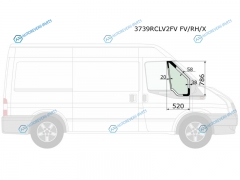 3739RCLV2FV FVRHX Стекло форточки (уголок) переднее правое FORD TRANSIT VAN 00-