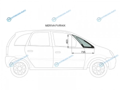 MERIVA FVRHX Стекло форточки (уголок) переднее правое OPEL (A) MPV 03-10