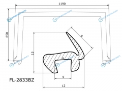 FL-2833BZ Молдинг лобового стекла (п-образный) LANCER X 07-18